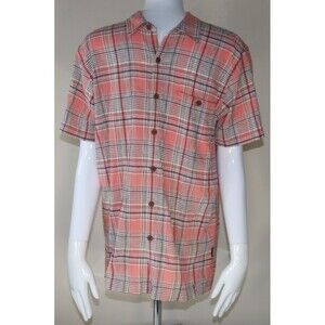 Patagonia Seersucker Button Up Pink Plaid Surf Outdoor Organic Medium
